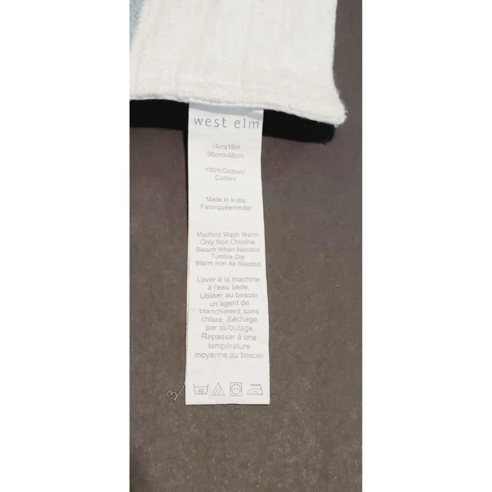 West Elm Cotton Canvas Placemat Set (2) In Natural Slate Blue Gray
